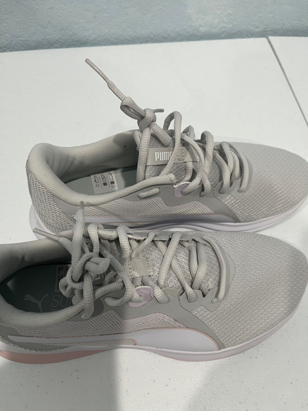 Puma Women's Light Gray & Pale Pink Athletic Sneakers - Picture 3 of 5